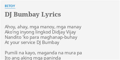 dj bumbay lyrics|DJ BUMBAY Lyrics .